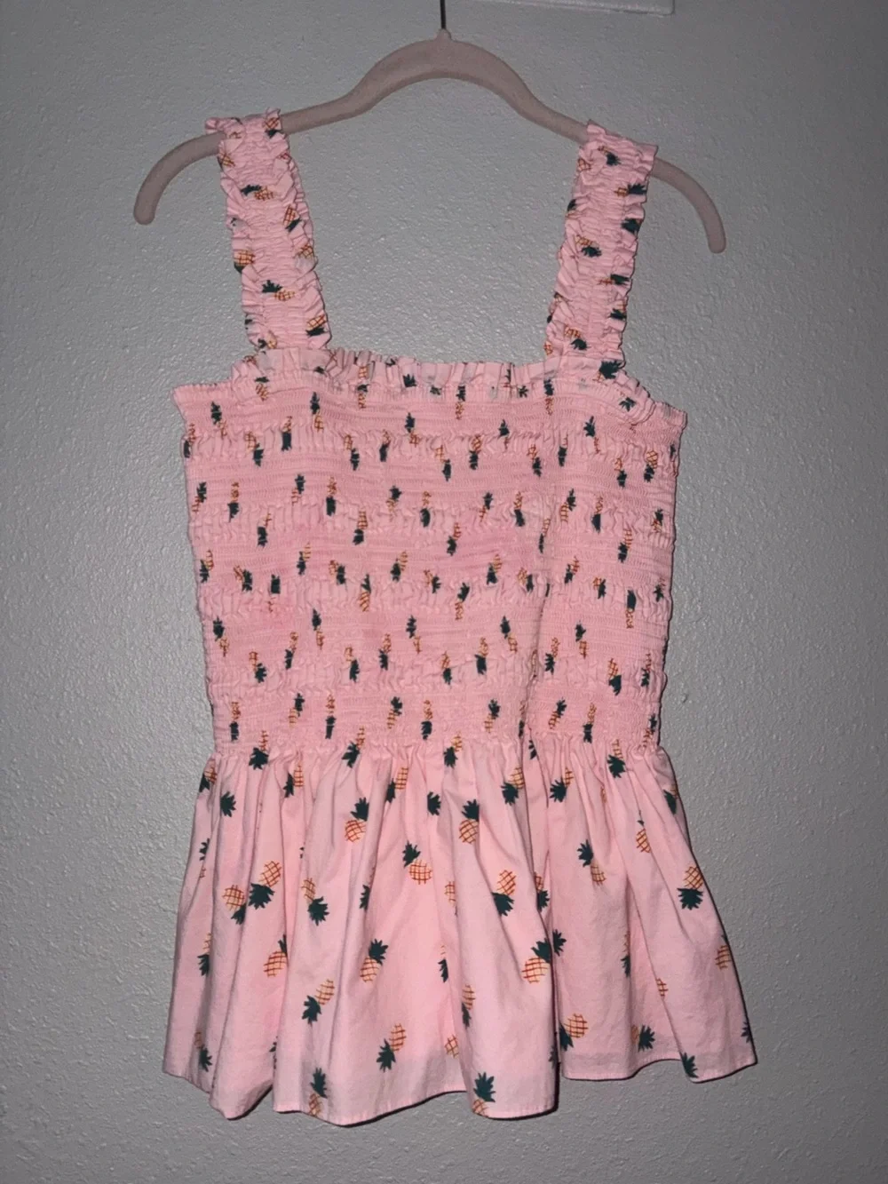 KATE SPADE | Pink Pineapple Smock Shirt XL